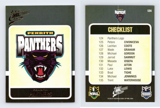 #124 PENRITH PANTHERS LOGO 2009 Select NRL Classic