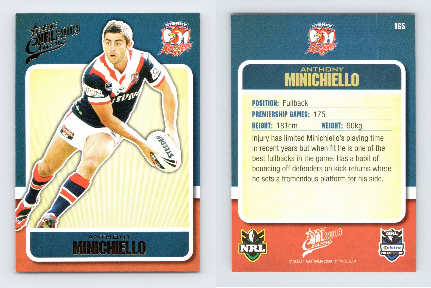 #165 ANTHONY MINICHIELLO 2009 Select NRL Classic