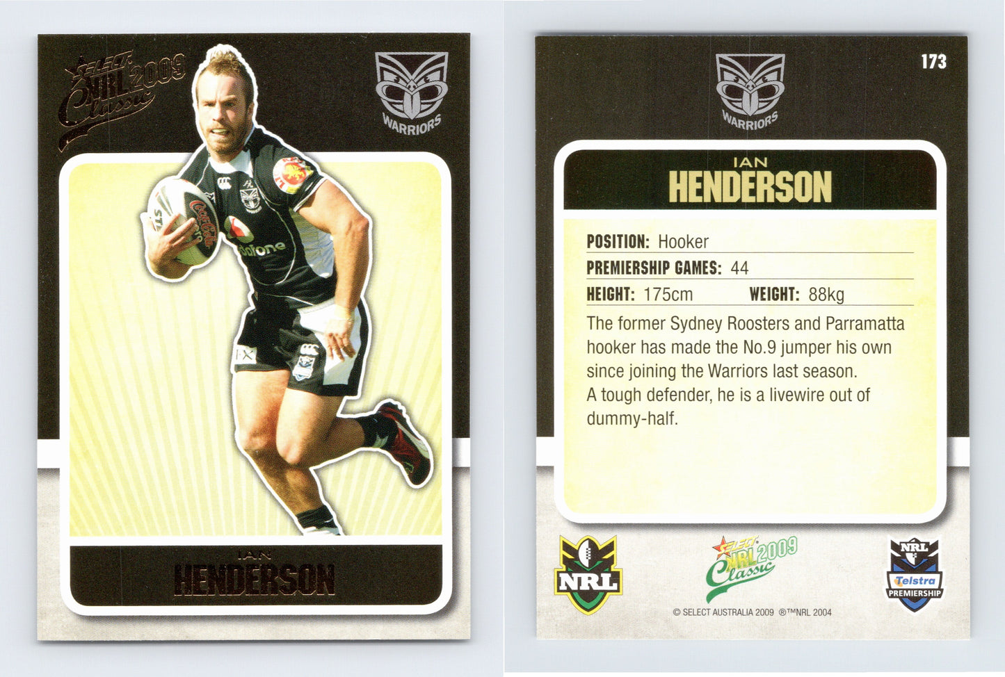#173 IAN HENDERSON 2009 Select NRL Classic