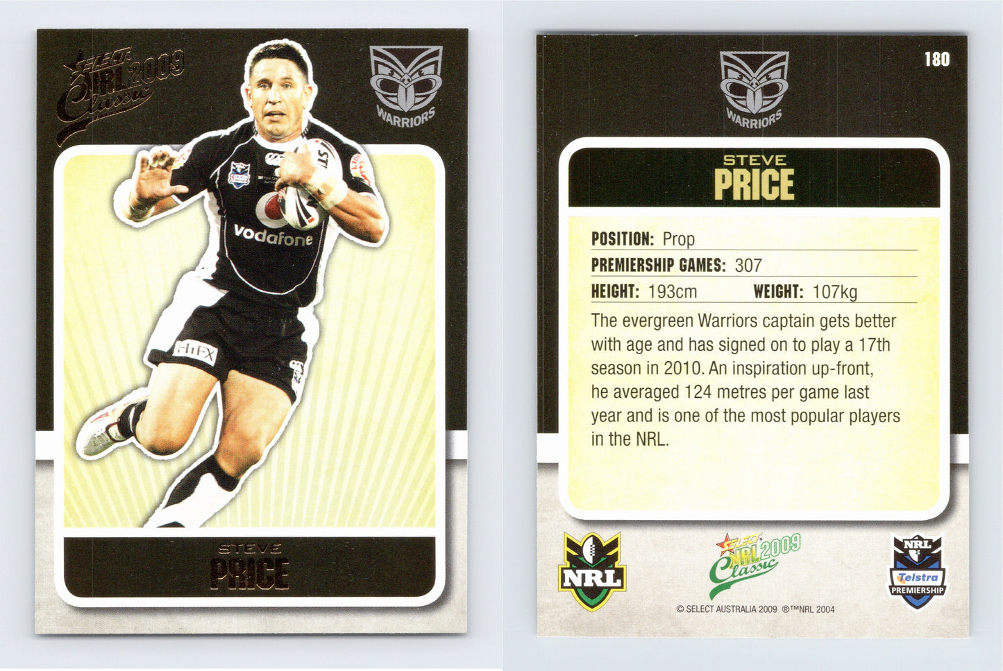 #180 STEVE PRICE 2009 Select NRL Classic