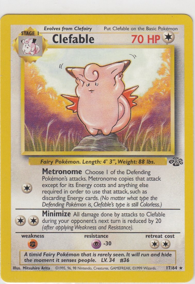 Clefable 17/64 Jungle Set Unlimited Rare