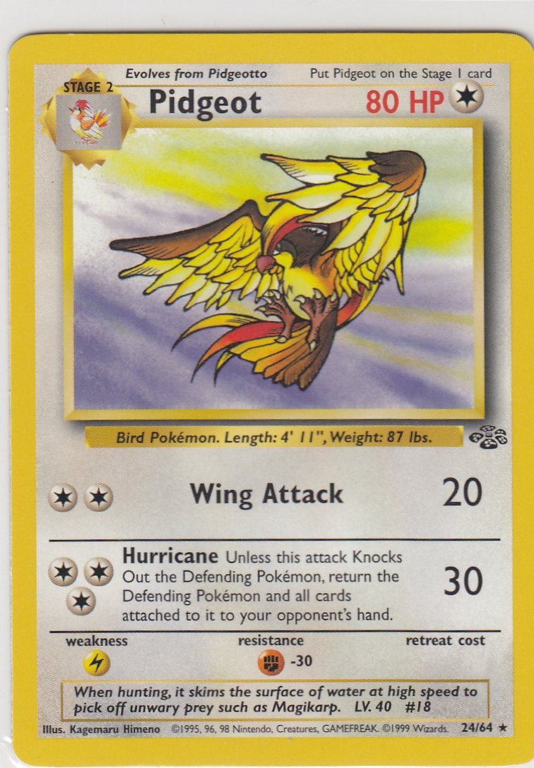 Pidgeot 24/64 Jungle Set Unlimited Rare