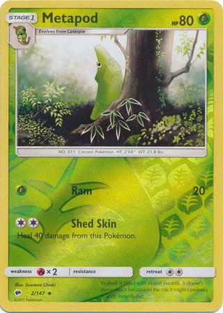 Metapod 2 /147 Reverse Holo burning-shadows-rh-2