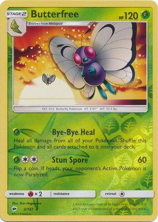 Butterfree 3 /147 Reverse Holo burning-shadows-rh-3