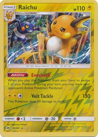 Raichu 41 /147 Reverse Holo burning-shadows-rh-36