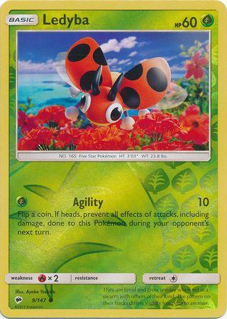 Ledyba 9 /147 Reverse Holo burning-shadows-rh-9
