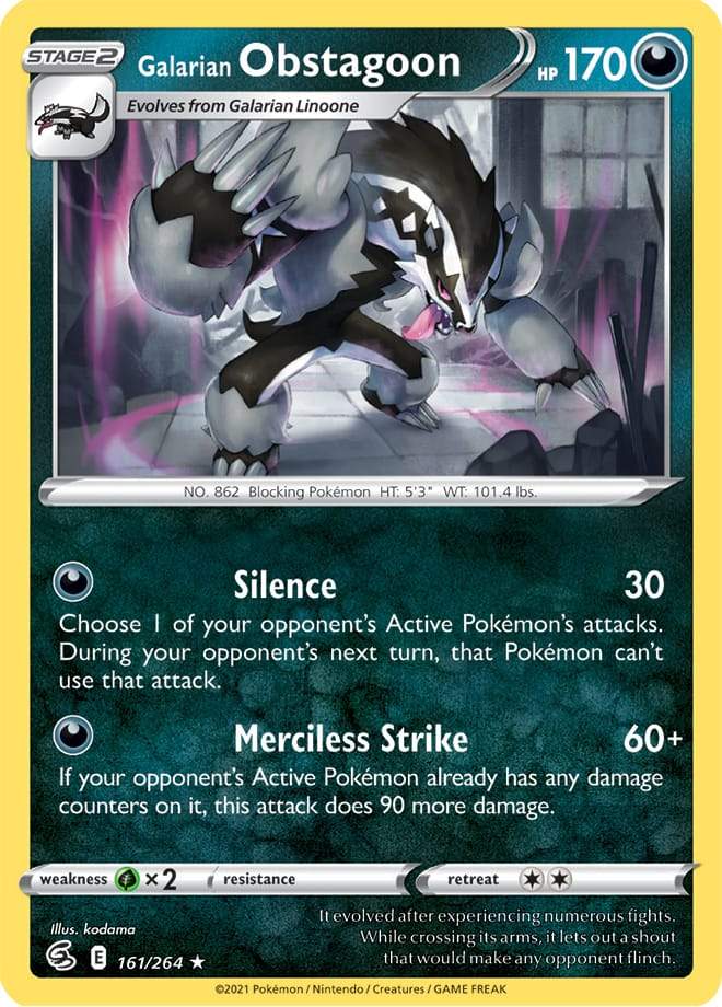 Galarian Obstagoon 161/264 fusion-strike-161