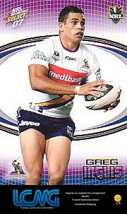 SELECT NRL 2007 INVINCIBLE   #80  GREG INGLIS