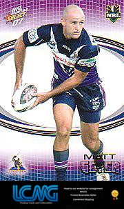 SELECT NRL 2007 INVINCIBLE   #86  MATT GEYER