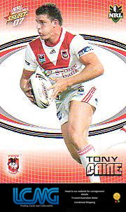 SELECT NRL 2007 INVINCIBLE   #139  TONY CAINE