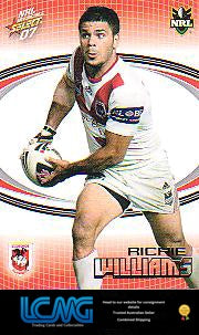 SELECT NRL 2007 INVINCIBLE   #145  RICHIE WILLIAMS