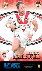 SELECT NRL 2007 INVINCIBLE   #147  LUKE MacDOUGALL
