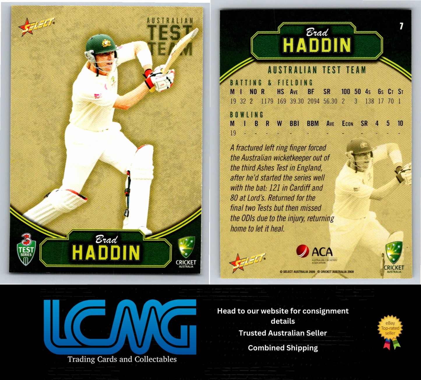 Select Cricket 2009 2010 Card # 7 Brad Haddin