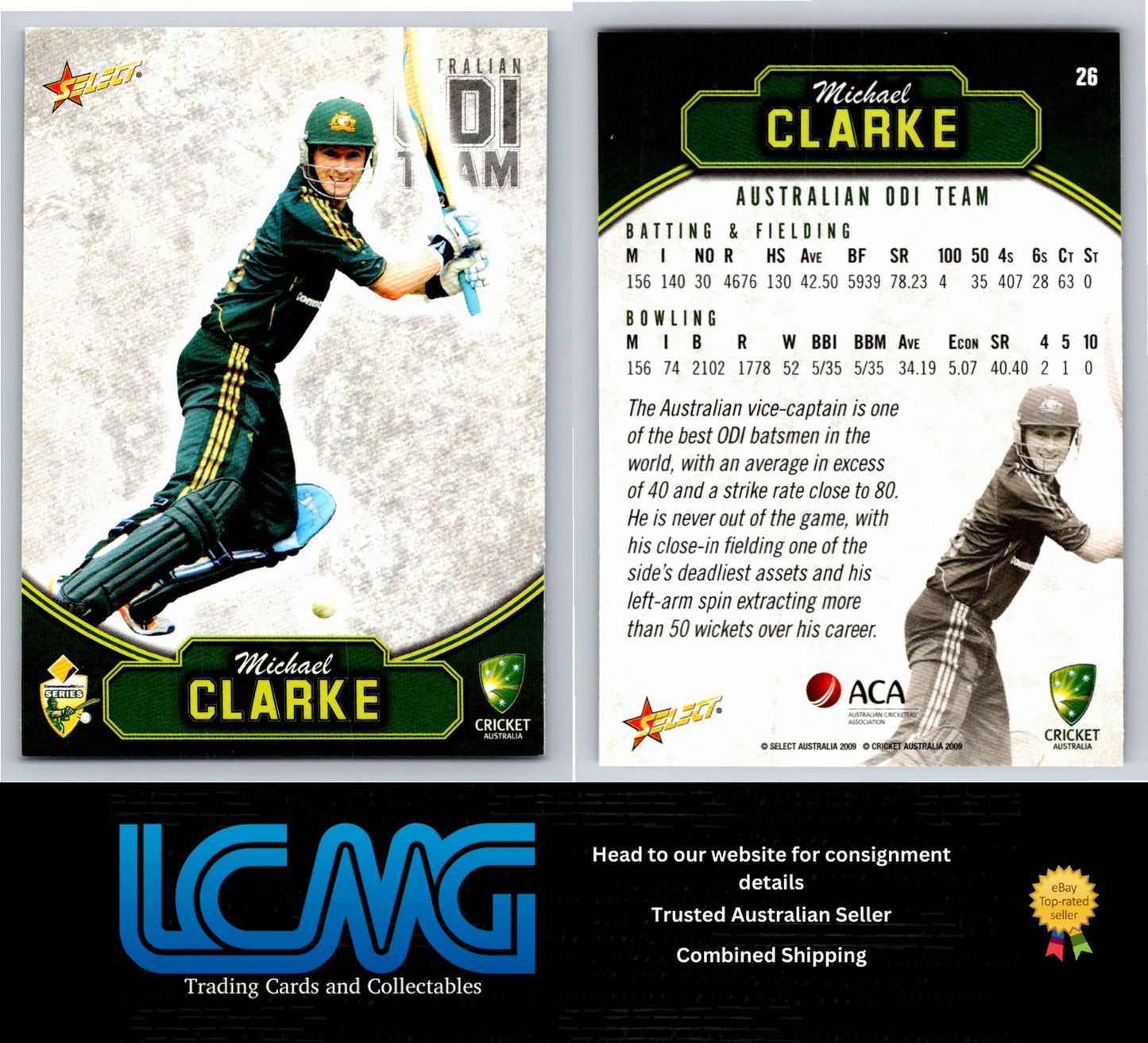 Select Cricket 2009 2010 Card # 26 Michael Clarke