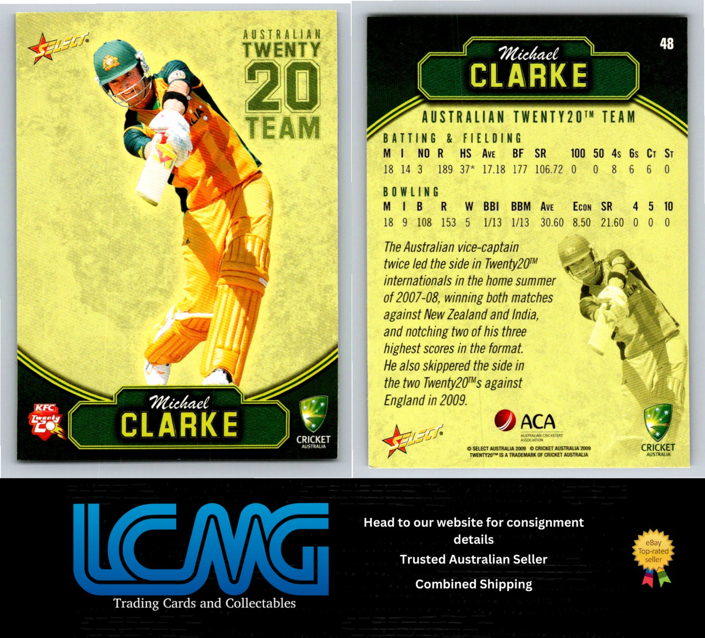 Select Cricket 2009 2010 Card # 48 Michael Clarke