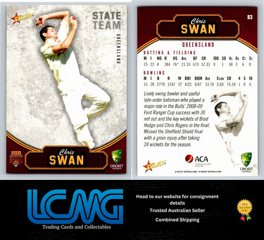 Select Cricket 2009 2010 Card # 83 Chris Swan
