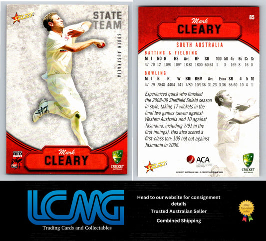 Select Cricket 2009 2010 Card # 85 Mark Cleary