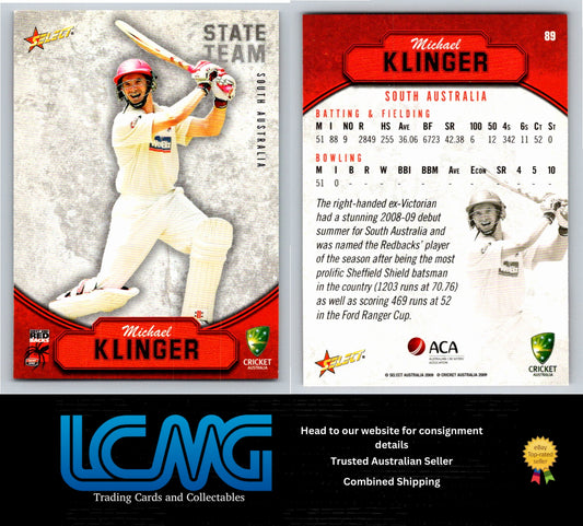 Select Cricket 2009 2010 Card # 89 Michael Klinger