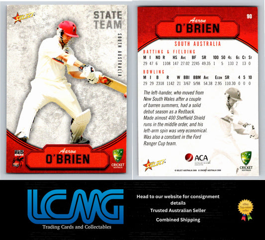 Select Cricket 2009 2010 Card # 90 Aaron OBrien