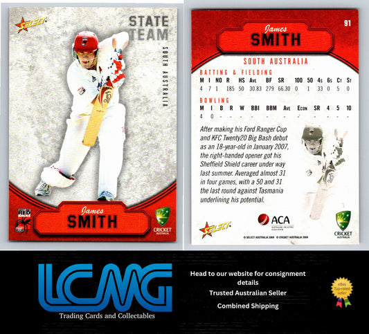 Select Cricket 2009 2010 Card # 91 James Smith