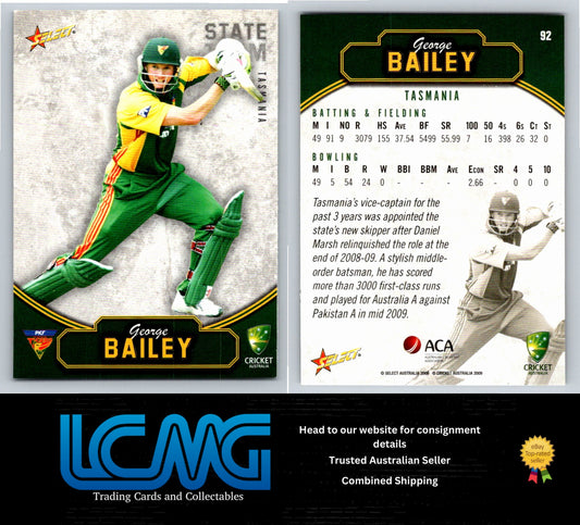 Select Cricket 2009 2010 Card # 92 George Bailey