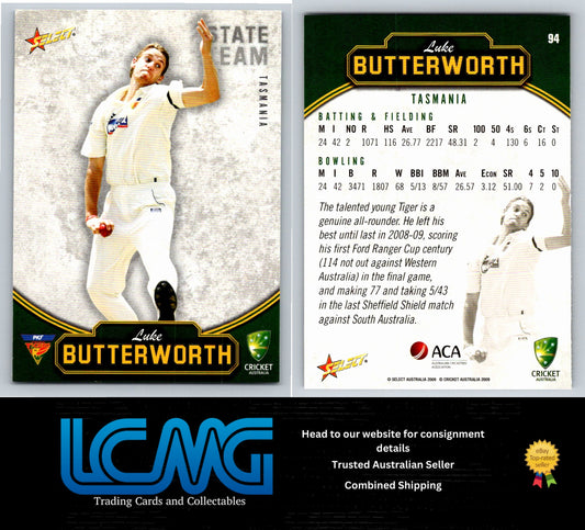 Select Cricket 2009 2010 Card # 94 Luke Butterworth