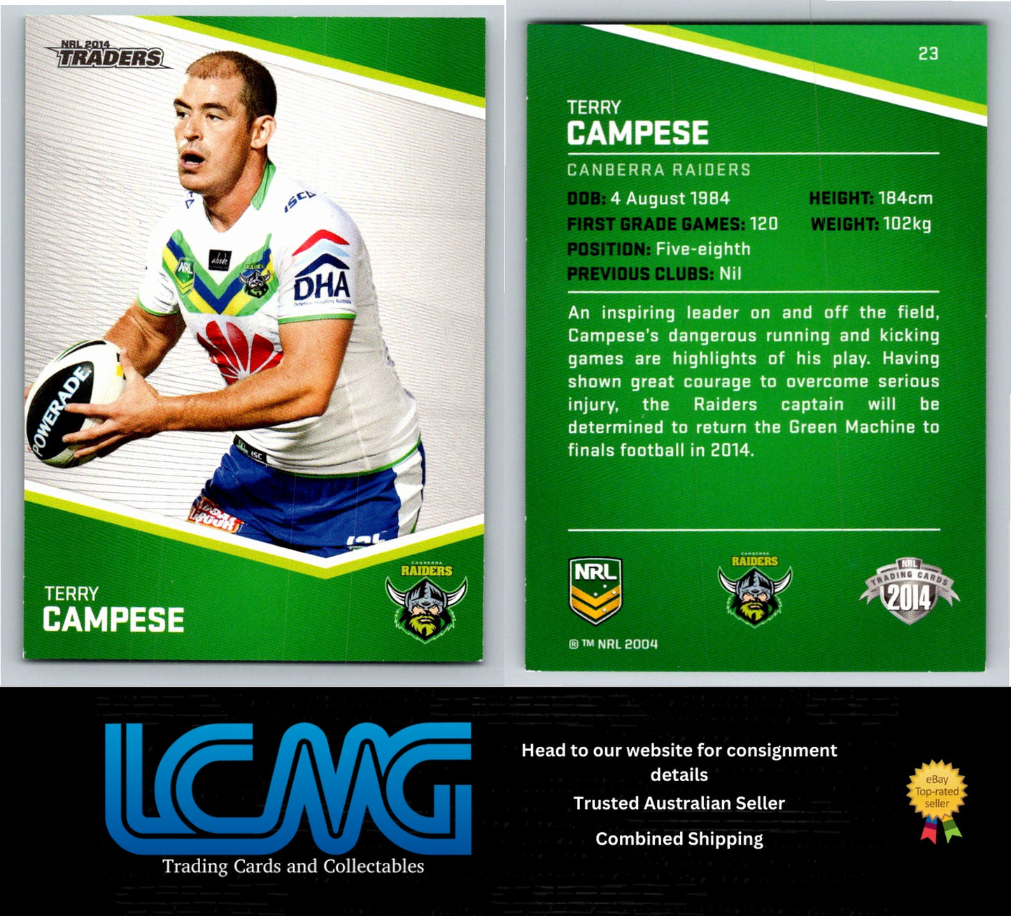 Card #  33 Jack Wighton  NRL 2014 Traders  Canberra Raiders