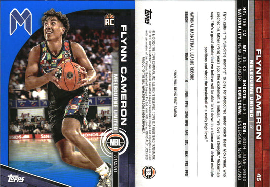 2023-24 Topps NBL Blue Parallel Flynn Cameron Melbourne United