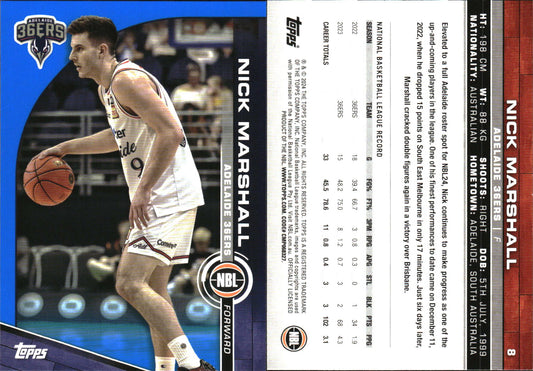 2023-24 Topps NBL Blue Parallel Nick Marshall Adelaide 36ers