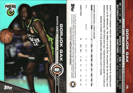 2023 2024 Topps NBL Aqua /125 SE Melbourne Phoenix Gorjok Gak