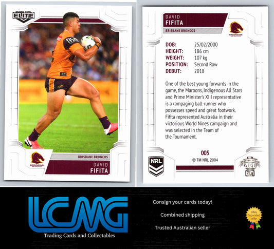 Card #  005 David Fifita  2020 NRL Elite