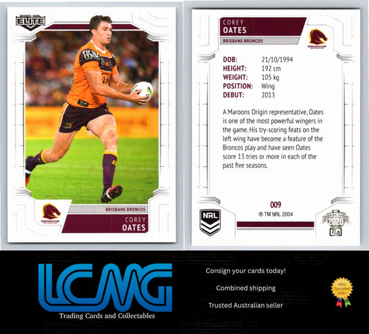 Card #  009 Corey Oates  2020 NRL Elite