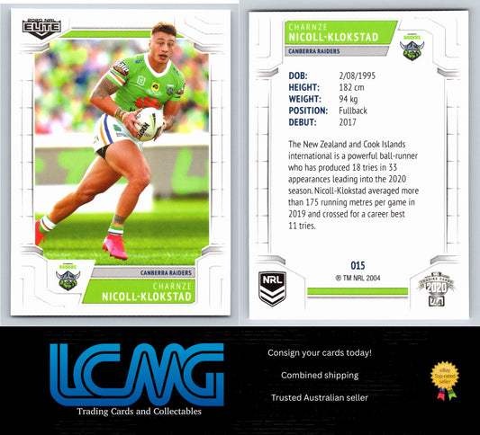 Card #  015 Charnze Nicoll-Klokstad  2020 NRL Elite