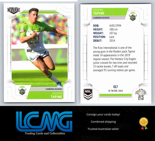 Card #  017 Joseph Tapine  2020 NRL Elite