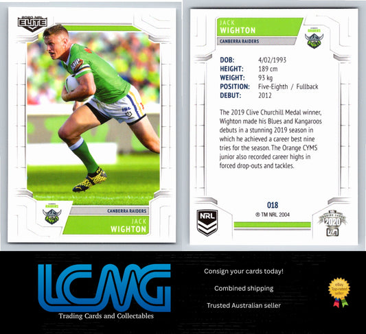 Card #  018 Jack Wighton  2020 NRL Elite