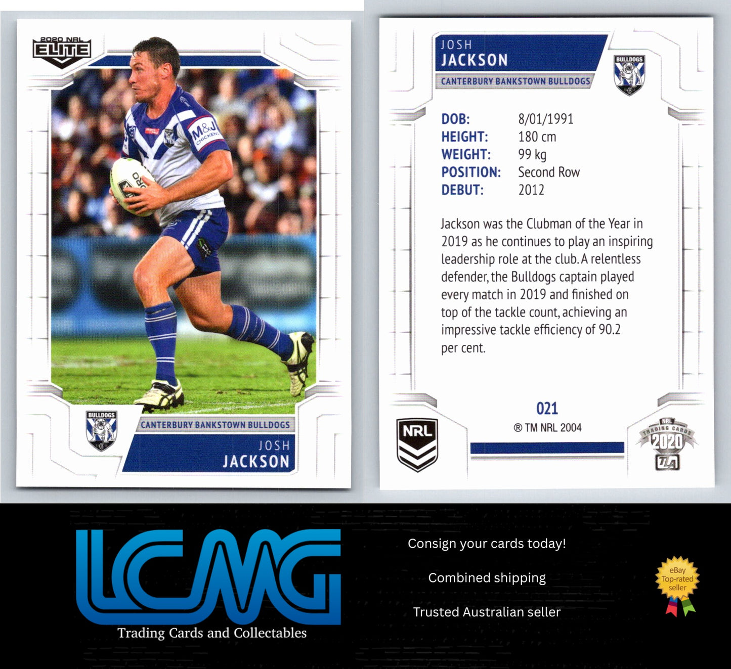 Card #  021 Josh Jackson  2020 NRL Elite