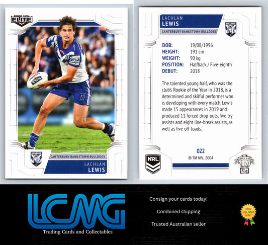 Card #  022 Lachlan Lewis  2020 NRL Elite