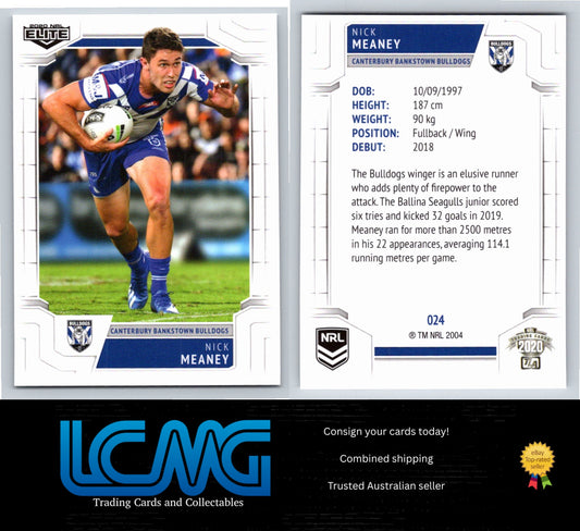 Card #  024 Nick Meaney  2020 NRL Elite