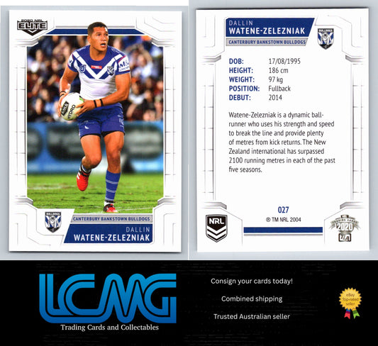 Card #  027 Dallin Watene-Zelezniak  2020 NRL Elite