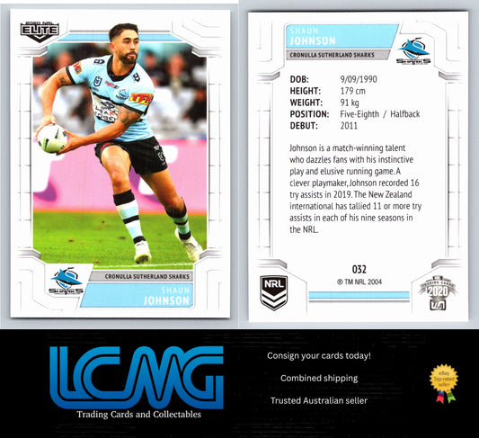 Card #  032 Shaun Johnson  2020 NRL Elite