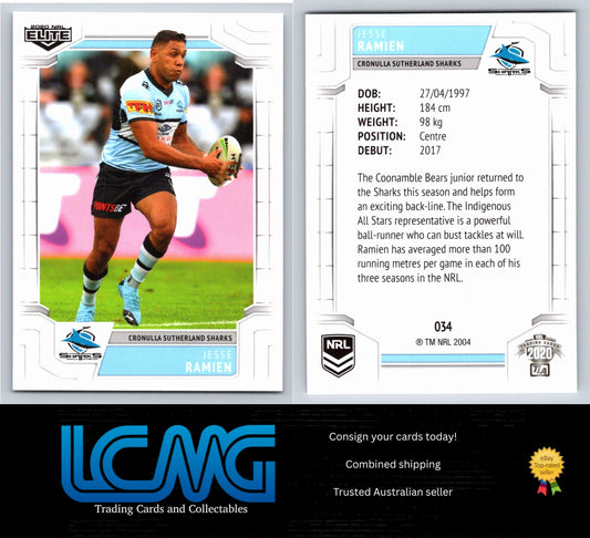 Card #  034 Jesse Ramien  2020 NRL Elite