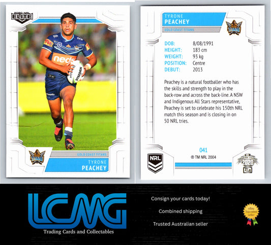 Card #  041 Tyrone Peachey  2020 NRL Elite