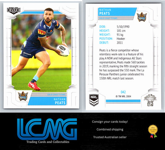 Card #  042 Nathan Peats  2020 NRL Elite