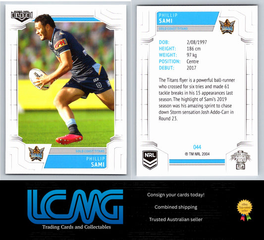 Card #  044 Phillip Sami  2020 NRL Elite