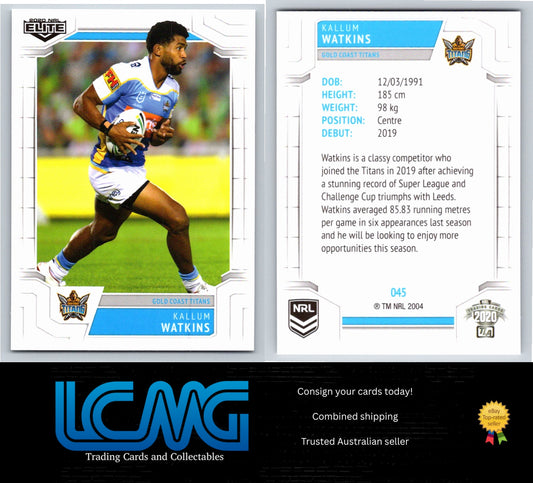 Card #  045 Kallum Watkins  2020 NRL Elite