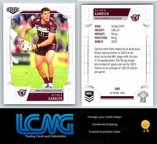Card #  049 Reuben Garrick  2020 NRL Elite