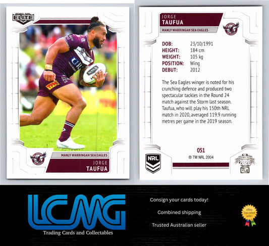 Card #  051 Jorge Taufua  2020 NRL Elite