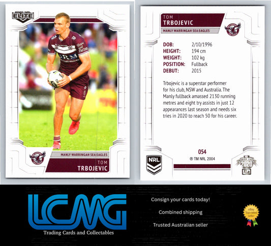 Card #  054 Tom Trbojevic  2020 NRL Elite