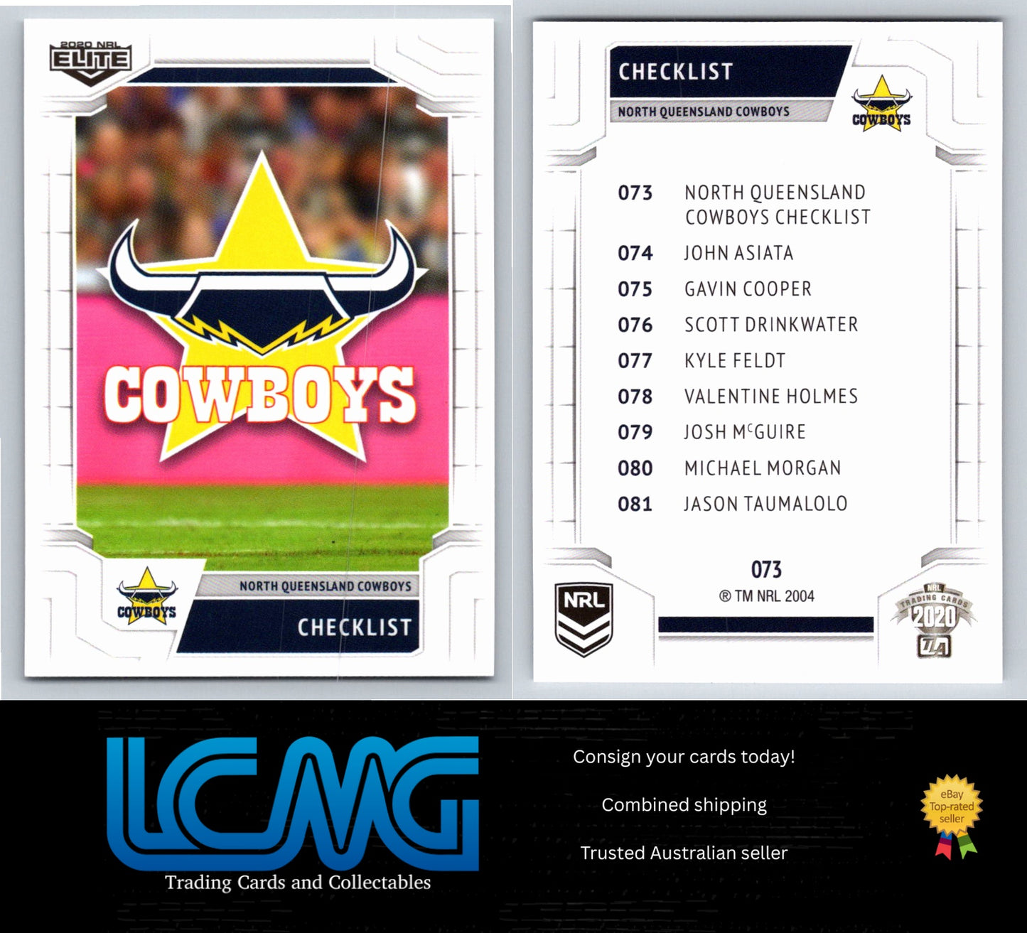 Card #  073 North Queensland Cowboys Checklist  2020 NRL Elite