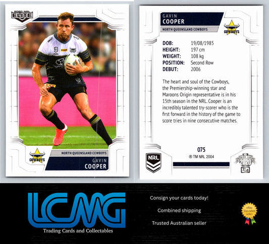 Card #  075 Gavin Cooper  2020 NRL Elite